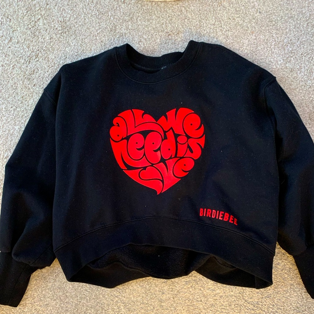 Black high low cropped hoodie